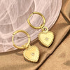Wholesale Highend Geometric Stainless Steel Heartshaped Diamond Pendant Earrings For Women