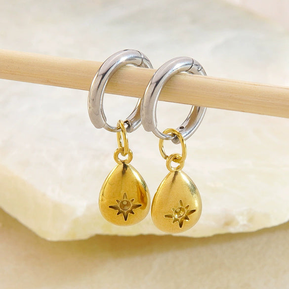 Wholesale Highend Geometric Stainless Steel 18K Gold Plated Women's Earrings