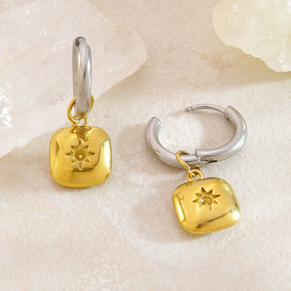 Wholesale Highend Geometric Stainless Steel 18K Gold Plated Women's Earrings