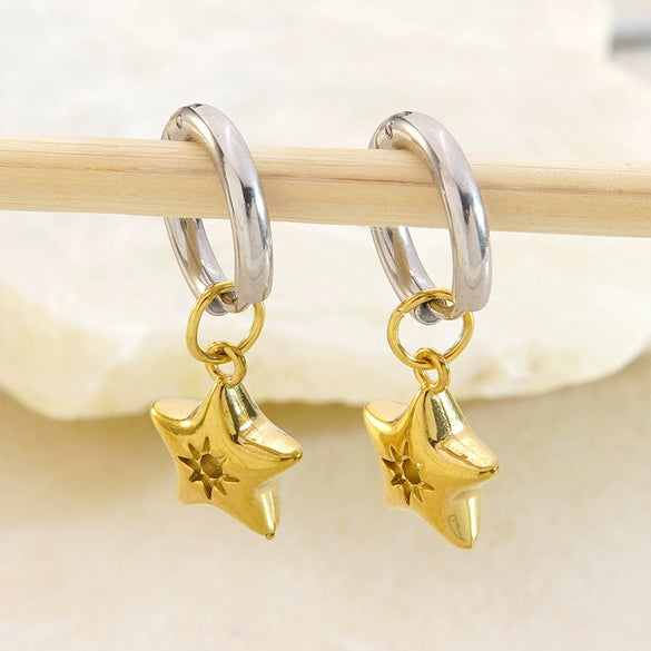 Wholesale Highend Geometric Stainless Steel 18K Gold Plated Women's Earrings