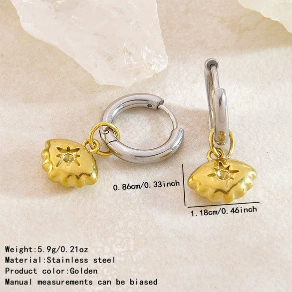 Wholesale Highend Geometric Stainless Steel 18K Gold Plated Women's Earrings