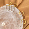 Wholesale Highend Geometric Stainless Steel Ushaped Twocolor Design Fashion Earrings For Women