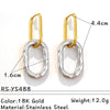 Wholesale Highend Geometric Stainless Steel Ushaped Twocolor Design Fashion Earrings For Women