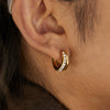 Wholesale Highend Geometric Stainless Steel Zircon Earrings For Women With Electroplating Design