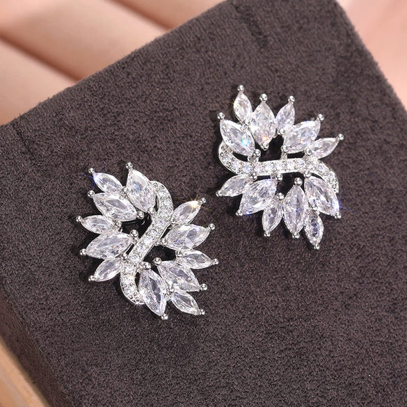 Wholesale Highend Geometric Zircon Earrings Copper Material
