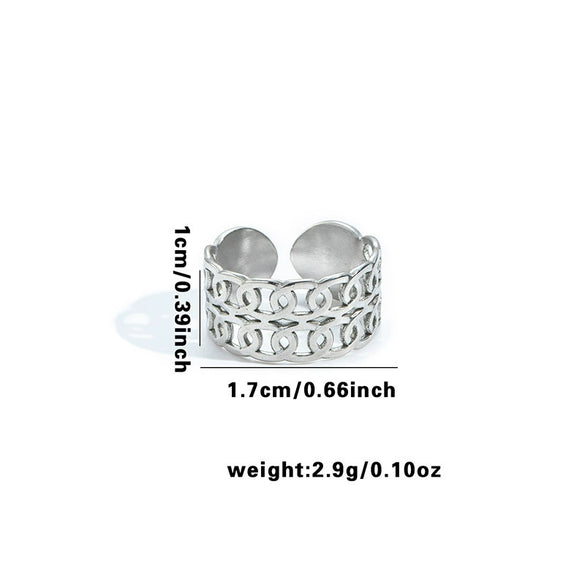 Wholesale Highend Heart Titanium Steel Hollow Ring With Butterfly And Cylindrical Splicing Electroplated Unisex