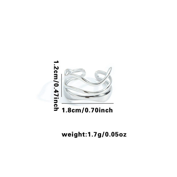 Wholesale Highend Heart Titanium Steel Hollow Ring With Butterfly And Cylindrical Splicing Electroplated Unisex