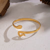 Wholesale Highend Ins Style Textured Snake Stainless Steel Women's Bracelet With Pvd Furnace Vacuum Real Gold Plating