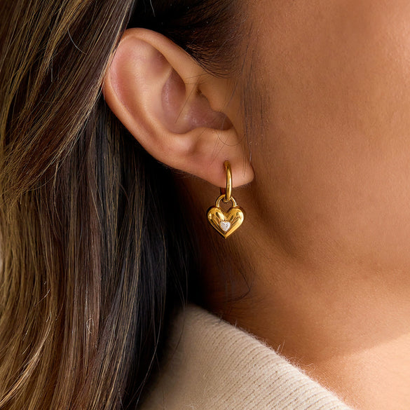 Wholesale Highend Minimalist Electroplated Heart Shape Stainless Steel Earrings For Women