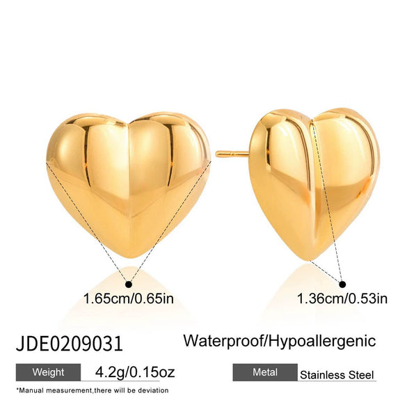 Wholesale Highend Minimalist Electroplated Stainless Steel Heart Shape Earrings For Women