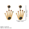 Wholesale Highend Oil Dripping Stainless Steel Crown And Palmshaped Earrings For Women
