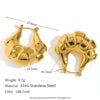 Wholesale Highend Retro Ear Jewelry Stainless Steel 18K Gold Plated Pocketshaped Geometric Threedimensional Hollow Earrings For Women