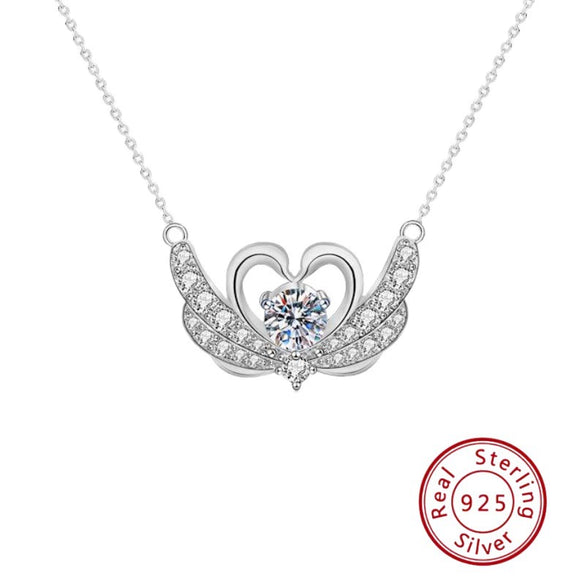 Wholesale Highend S925 Sterling Silver Swan Clavicle Pendant Necklace For Female