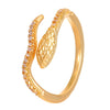 Wholesale Highend Snakeshaped Opening Ring For Women Inlaid With Zircon Copper Material Animal And Zodiac Pattern