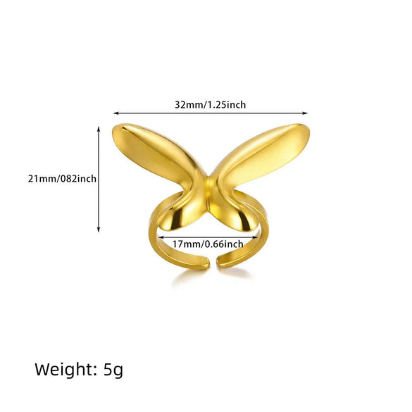 Wholesale Highend Stainless Steel Electroplated Butterfly Love Ring For Women With Geometric And Animal Patterns