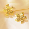 Wholesale Highend Stainless Steel Electroplated Flower Pearl Earrings For Women