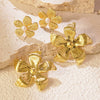 Wholesale Highend Stainless Steel Electroplated Flower Pearl Earrings For Women