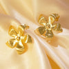 Wholesale Highend Stainless Steel Electroplated Flower Pearl Earrings For Women