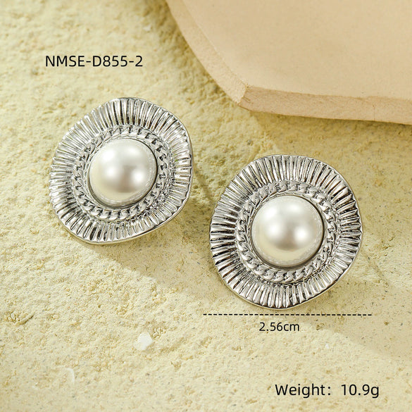 Wholesale Highend Stainless Steel Geometric Flower Earrings For Women With Electroplating Treatment Fashion Design