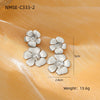 Wholesale Highend Stainless Steel Geometric Flower Earrings For Women With Electroplating Treatment Fashion Design