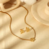 Wholesale Highend Stainless Steel Women's Flower Earrings With Electroplating