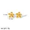 Wholesale Highend Stainless Steel Women's Flower Earrings With Electroplating