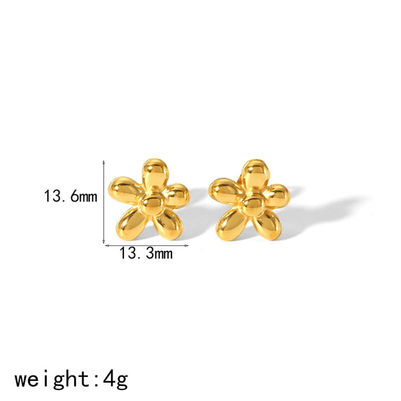 Wholesale Highend Stainless Steel Women's Flower Earrings With Electroplating