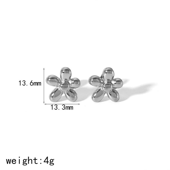 Wholesale Highend Stainless Steel Women's Flower Earrings With Electroplating