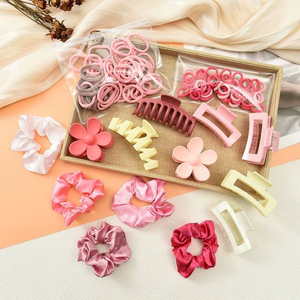 Wholesale Highgrade Cloth Handmade Hair Accessories Hairpin Hairband Suit Hair Tie Large Intestine Hairband Grip Clip With High Elasticity