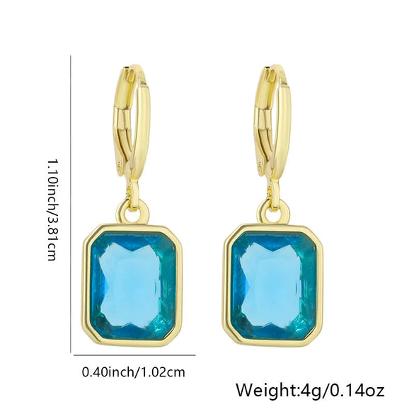 Wholesale Highgrade Copper Inlaid Zircon Elegant Geometric Earrings With Real Gold Plating