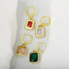 Wholesale Highgrade Copper Inlaid Zircon Elegant Geometric Earrings With Real Gold Plating