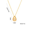 Wholesale Highgrade Titanium Steel Dropshaped Geometric Female Clavicle Necklace With Snake Bone Chain And Electroplating