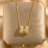 Wholesale Highgrade Titanium Steel Female Necklace With Diamond Inlaid Letter H Pendant And Cross Chain