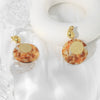 Wholesale Highgrade Women's Stainless Steel Goldplated Geometric Round Earrings For Autumn And Winter