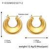 Wholesale Highpolished 18K Gold Plated Stainless Steel Geometric Circle Hollow Earrings For Women