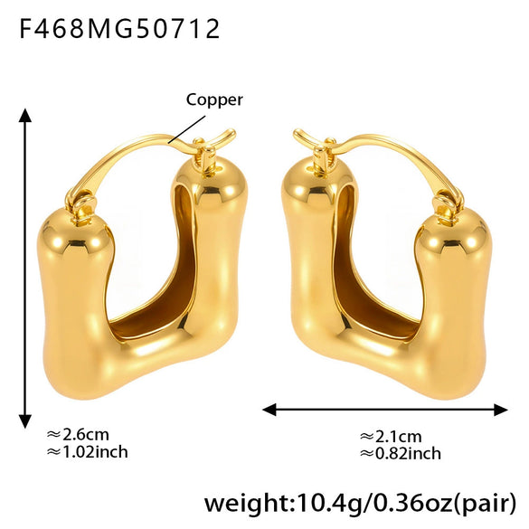 Wholesale Highpolished Ushaped Geometric Copper Earrings For Women With Electroplating