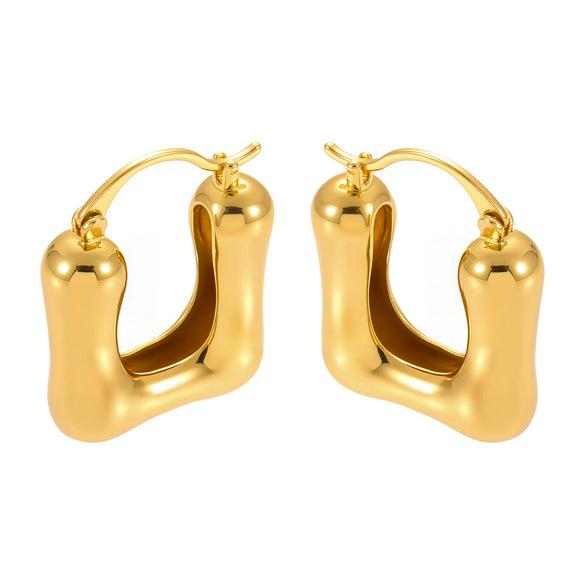 Wholesale Highpolished Ushaped Geometric Copper Earrings For Women With Electroplating