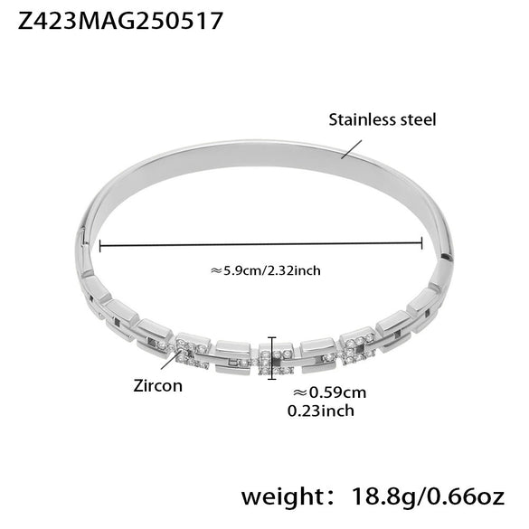 Wholesale Highquality 5A Zircon Buckle Bracelet In Fashionable And Simple Style Made Of Stainless Steel With Electroplating Featuring A Cross Shape