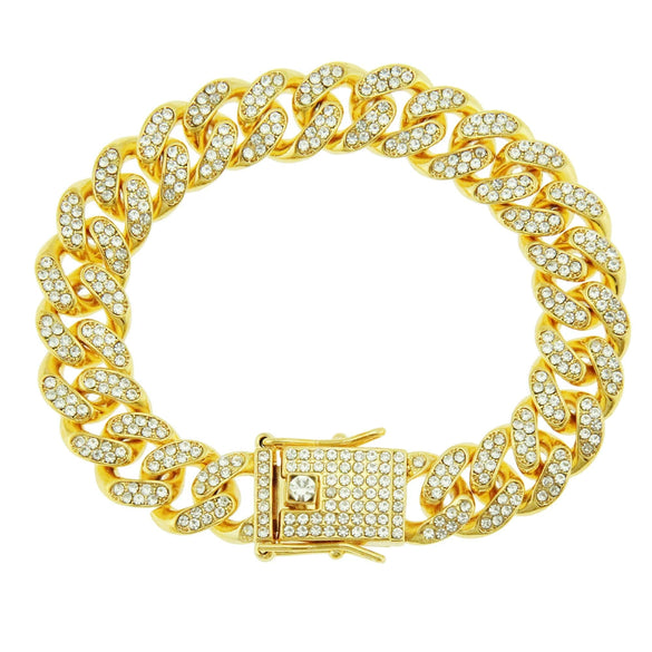 Wholesale Hip Hop Alloy Cuban Chain Necklace With Geometric Diamond Design For Men