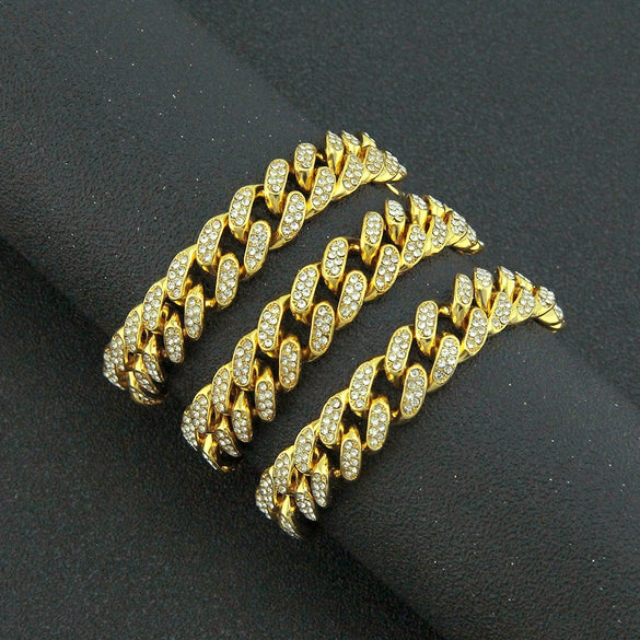 Wholesale Hip Hop Alloy Cuban Chain Necklace With Geometric Diamond Design For Men
