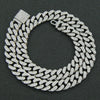 Wholesale Hip Hop Alloy Cuban Chain Necklace With Rhinestones And Geometric Design For Men