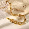Wholesale Hip Hop Classic Big Gold Chain Stainless Steel Jewelry Necklace Bracelet Suit With Vacuum Real Gold Electroplating In Pvd Furnace