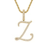 Wholesale Hip Hop Copper Pendant Necklace With Micropaved Zirconia And English Letter Pattern