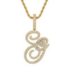 Wholesale Hip Hop Copper Pendant Necklace With Micropaved Zirconia And English Letter Pattern