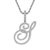 Wholesale Hip Hop Copper Pendant Necklace With Micropaved Zirconia And English Letter Pattern