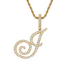 Wholesale Hip Hop Copper Pendant Necklace With Micropaved Zirconia And English Letter Pattern