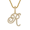 Wholesale Hip Hop Copper Pendant Necklace With Micropaved Zirconia And English Letter Pattern