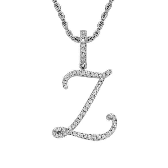 Wholesale Hip Hop Copper Pendant Necklace With Micropaved Zirconia And English Letter Pattern