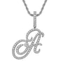 Wholesale Hip Hop Copper Pendant Necklace With Micropaved Zirconia And English Letter Pattern