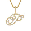 Wholesale Hip Hop Copper Pendant Necklace With Micropaved Zirconia And English Letter Pattern